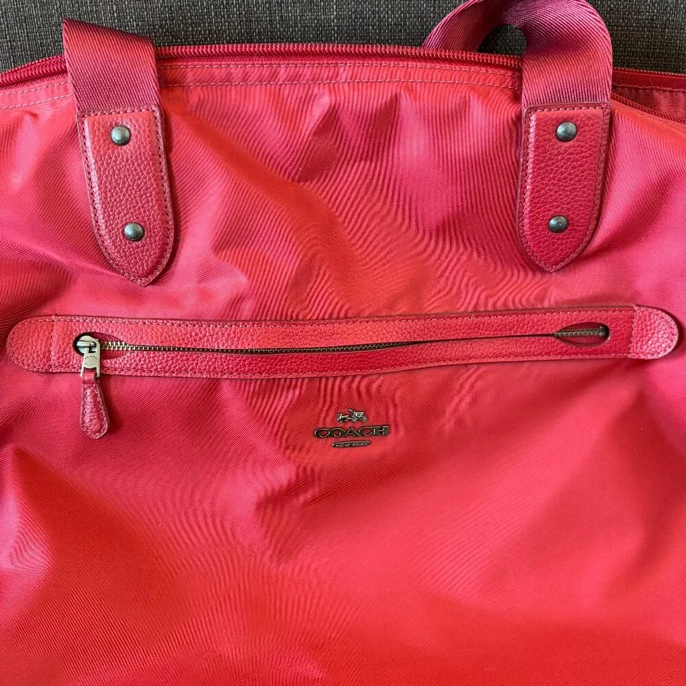 Coach duffel bag in gorgeous red, like new. - Picture 7 of 11